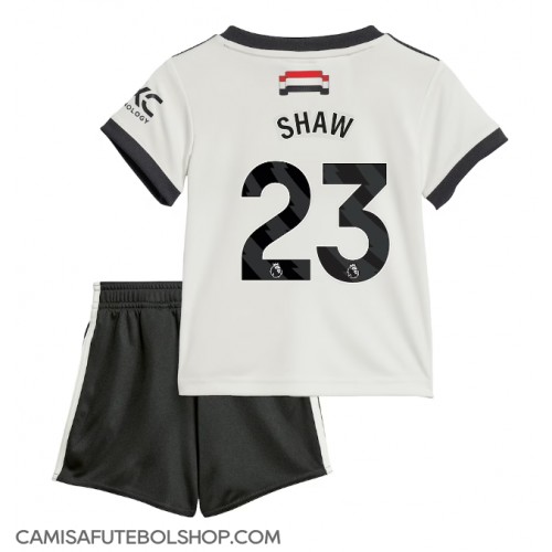 Camisa de time de futebol Manchester United Luke Shaw #23 Replicas 3º Equipamento Infantil 2024-25 Manga Curta (+ Calças curtas)